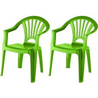 Kinderstoel groen kunststof kinderen 2x stuks kinderstoeltjes 37 x 31 51 cm