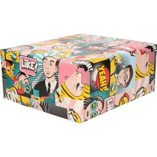 👉 Inpakpapier meerkleurig 1x / cadeaupapier gekleurd met comic book strip boek thema 200 x 70 - 8720276875813