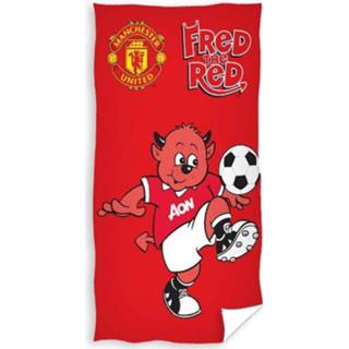 👉 Handdoek rood katoen middel meerkleurig mannen Overige merken Manchester United Handdoekje - Fred The Red 30 X 50 Cm 5907629309307