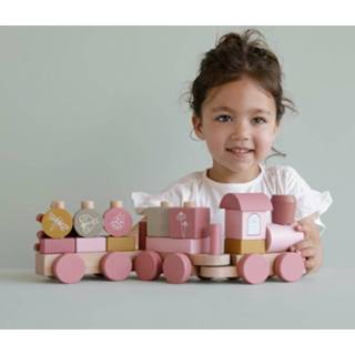 👉 One Size roze Little Dutch Blokkentrein Wild Flowers 8713291770355