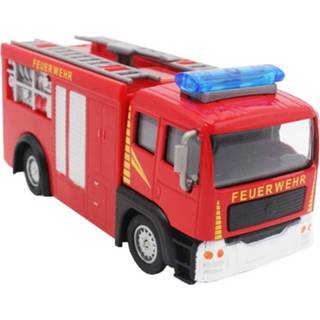 Brandweerwagen rood staal 2-play Duitse Diecast Pull-back 11 Cm 8719817580941