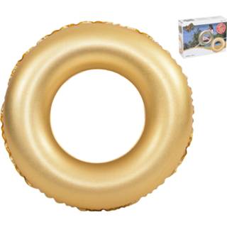 👉 Zwemring goud PVC One Size Grote Opblaas Band – Opblaasbare Opblaasbaar Zwemmen Inflatable 90cm 8720359708236