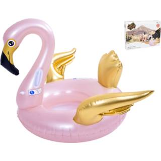 👉 Luchtbed roze goud PVC One Size Grote Opblaasbare Flamingo – Opblaas Met Handgrepen Opblaasbaar Zwemmen Inflatable 115x115x90cm 8720359708243