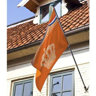 Gevelvlag oranje One Size GeenKleur Holland/oranje met kroon 100 x 150 cm - Feestartikelen en versieringen 8718758029939