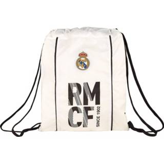 👉 Zwemtas wit zwart kunstof middel meerkleurig Real Madrid Saco Plano Gym sack - wit/zwart 41x34cm 8412688318322