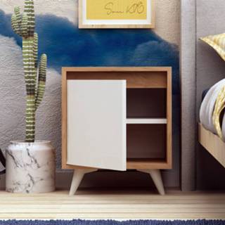👉 Nachtkastje bruin wit hout One Size Nancy's Coram - Scandinavisch Bruin, Gefabriceerd 40 cm x 45 52 6013837534550