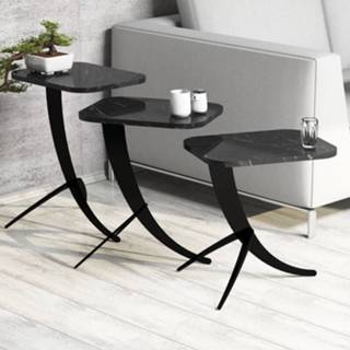 👉 Bijzettafel zwart hout metaal One Size Nancy's Hanover Park - Design Gefabriceerd Hout, 35 cm x 45 60 6013816932995