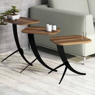 👉 Bijzettafel bruin zwart hout metaal One Size Nancy's Bethel Park - Design Bruin, Gefabriceerd Hout, 35 cm x 45 60 6013825317363