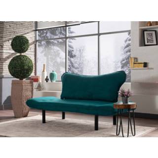 👉 Sofa blauw fluweel polyester metaal One Size Nancy's Port Charlotte Sofa's - Industrieel Fluweel, Polyester, 65 cm x 140 70 6019926498475