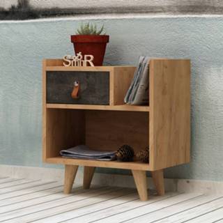 👉 Nachtkastje bruin hout leer One Size Nancy's Statesboro - Scandinavisch Gefabriceerd Hout, 40 cm x 50 52 6013816471432
