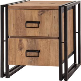 👉 Nachtkastje bruin zwart hout One Size Nancy's Parkland - Industrieel Bruin, Gefabriceerd 40 cm x 52 55 6013826448486