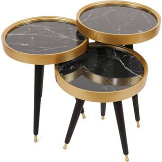 👉 Bijzettafel zwart goud hout One Size Nancy's Vadnais Heights - Design Zwart, Gefabriceerd 39 cm x 58,5 6013835650634