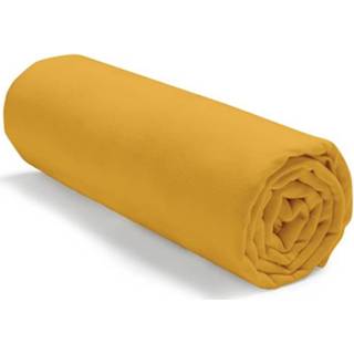 👉 Hoeslaken gele katoen geel Vandaag 100% - 140x190 Cm Saffraan 3574641061265