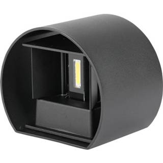👉 Buiten lamp aluminium zwart wit Led Tuinverlichting - Wandlamp Viron Ultimo 6w Warm 3000k Rond Mat 6013936926904