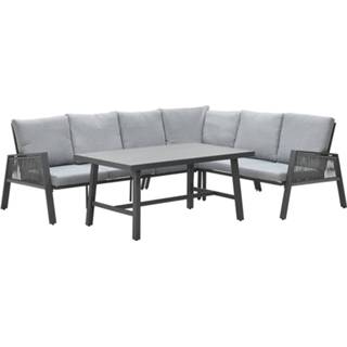 👉 Dining set zwart carbon aluminium grijs Garden Impressions Andrea Lounge - Black Rechts 8713002804126