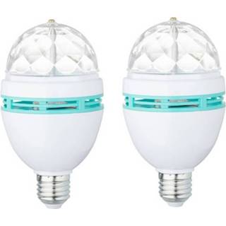 👉 Ledlamp 2x Disco Lampen/lichten E27 Fitting 360 Graden Roterend- Bol Voor - 2,5 Watt Ledlampen 8720276533140