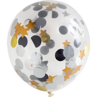 👉 Ballon goud zilver goudkleurig Folat Ballonnen Confetti 30 Cm Latex Goud/zilver 8714572085854