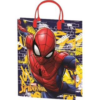 👉 Cadeautas blauw polypropyleen Marvel Spiderman 39 X 32 Cm 8719817787579