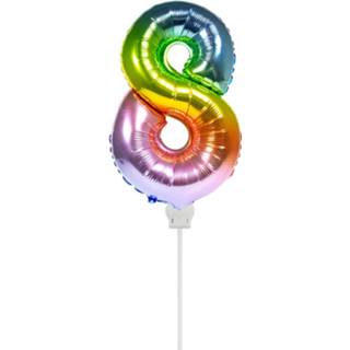 Folie multikleur Folat Cijferballon 8 36 Cm Regenboog 8714572630788