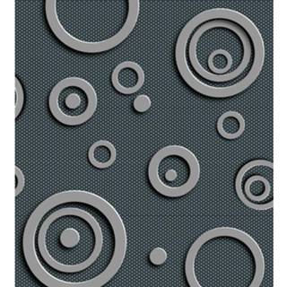👉 Fotobehang vlies multikleur Dimex Metal Circles 225x250cm 3-banen 8592900123009