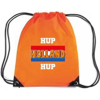 Rugzak oranje nylon Hup Holland Rugzakje - Sporttas Met Rijgkoord Nederland Supporter Ek/ Wk Voetbal / Koningsdag 8720576306574