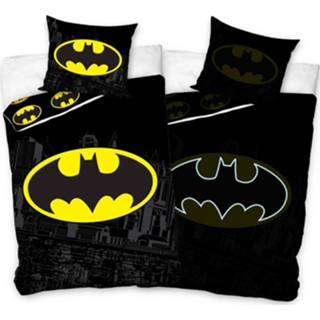 👉 Dekbedovertrek zwart katoen Batman Glow In The Donker Logo - 1-persoons 140x200 Cm 5902689475221