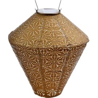 👉 Lampion goud synthetisch goudkleurig Lumiz Solar Sashiko Diamond - 28 Cm 6013847996911