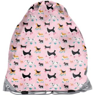 👉 Polyester roze Animal Pictures Gymbag Dogs - 38 X 34 Cm 5903162100715