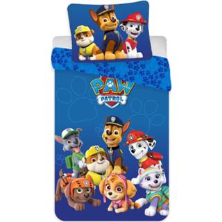 👉 Dekbedovertrek katoen blauw Paw Patrol - Eenpersoons 140 X 200 Cm Bio 5407007983346