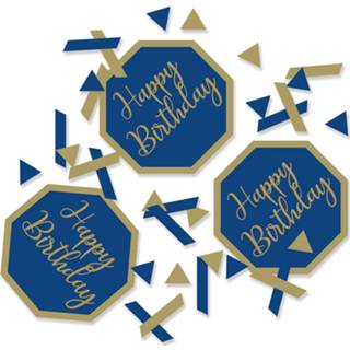 👉 Folie goud blauw Witbaard Confetti Happy Birthday 14 Gram Navy/goud 5026281551487