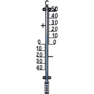 👉 Buiten Profiel Thermometer Zwart Van Kunststof 10 X 41 Cm - Buitenthermometers