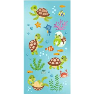 👉 Strandlaken polyester velours multikleur Good Morning Turtles - 100% 75x150 Cm Multi 8717285190723