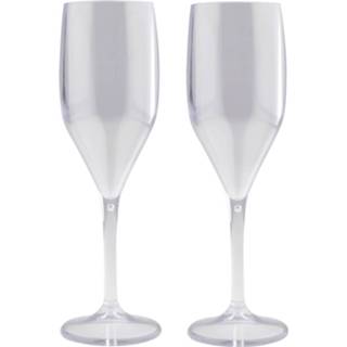 👉 Champagneglas transparant kunststof Set Van 2x Stuks Champagneglazen/prosecco Flutes 150 Ml Onbreekbaar - Champagneglazen 8720276739825