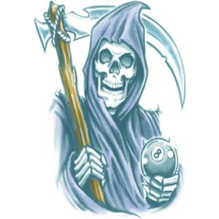 👉 Reaper polyester Partychimp Neptatoeage Biker Tattoos 857914003432
