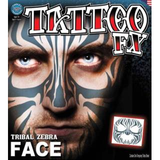 👉 Tattoo polyester Partychimp Neptatoeage Face Tribal Zeebra 857914003524