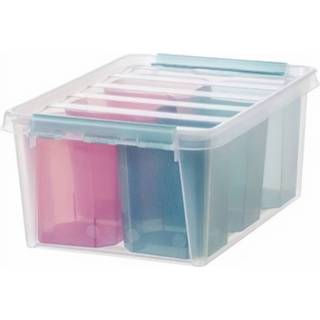 👉 Opbergbox transparant polypropyleen Smartstore Colour Met Vakverdeler 14 Liter 7332462081116