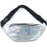 Heuptas wit kunststof mannen Metallic Heuptasje/buideltasje 40 Cm Voor Meisjes/dames/jongens/heren - Festival Fanny Pack/bum Bag 8720276240833