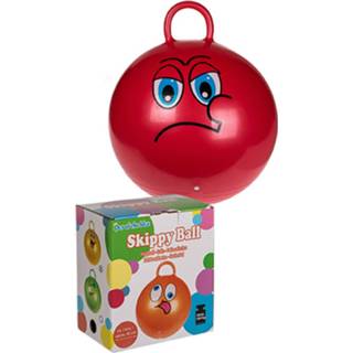 👉 Skippybal rood kinderen Smiley Voor 45 Cm - Zomer Buiten Speelgoed 8720576206744