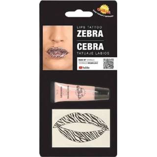 👉 Tattoo beige zwart wit Fiestas Guirca Lippen Zebra Beige/zwart/wit 8434077157114