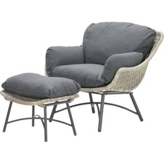 👉 Loungestoel Garden Impressions Logan Voetenbank -Rope- Vintage Willow 8713002027761