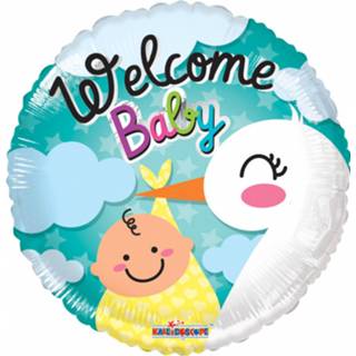 👉 Folieballon blauw baby's jongens Globos Welcome Baby Stork 46 Cm 681070111201