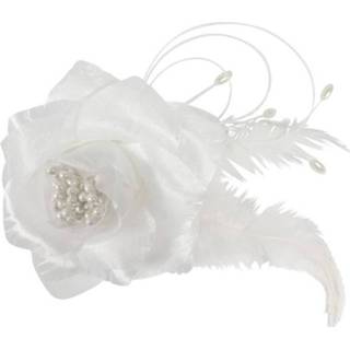 Corsage wit parels Bruiloft/huwelijk 9 Cm Met Roos En - Trouwerij Speldjes/pins Bruiloft Thema 8720147786101