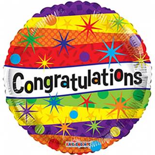 👉 Folieballon multikleur Globos Congratulations Dots Junior 18 Cm 681070106559
