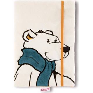 👉 Notitieboek wit oranje pluche papier Nici Notitieboekje A5 Ijsbeer Pluche/papier Wit/oranje 4012390420548