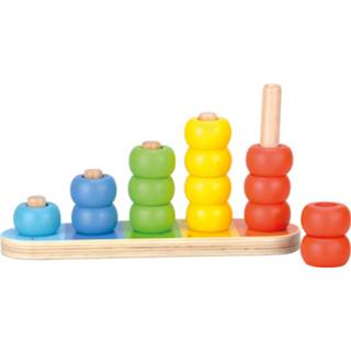 👉 Stapelring hout multikleur Bino Stapelringen Basis Junior 24 X 14 7 Cm 16-delig 4019359810365