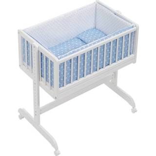 👉 Blauw wit hout Interbaby Babywieg/co-sleeper Star 90 X 55 Cm Blauw/wit 8435440313724