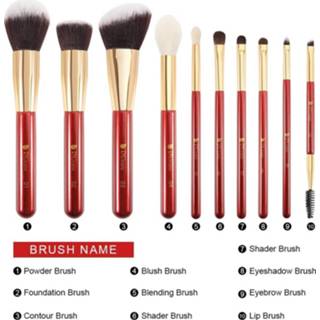 👉 Kwast One Size GeenKleur Dermarolling 10-Delige Make Up Kwasten Set Inclusief Gratis Etui DF1041 8720512579130