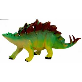 👉 Speelfiguur groen kunststof One Size Jonotoys Dinosaurus Stegosaurus 10 cm 8719817777761