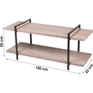 👉 Plank One Size meerkleurig Industrieel tv-meubel Jonas – Twee planken - 120x40x55cm 8720359701503