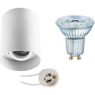 👉 Opbouwspot wit aluminium Osram - Set Parathom Par16 940 36d Pragmi Luxina Pro Gu10 Fitting Dimbaar Opbouw Rond Mat 6013932346348